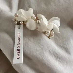 Silk & Swarovski Pearl Bridal Comb Bridal Veils & Hair Accessories | Swarovski Pearls & Navette  main image 3